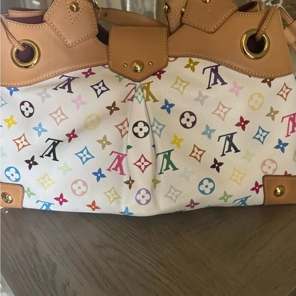 LOUIS VUITTON Murakami White Multicolor Monogram Ursula Bag